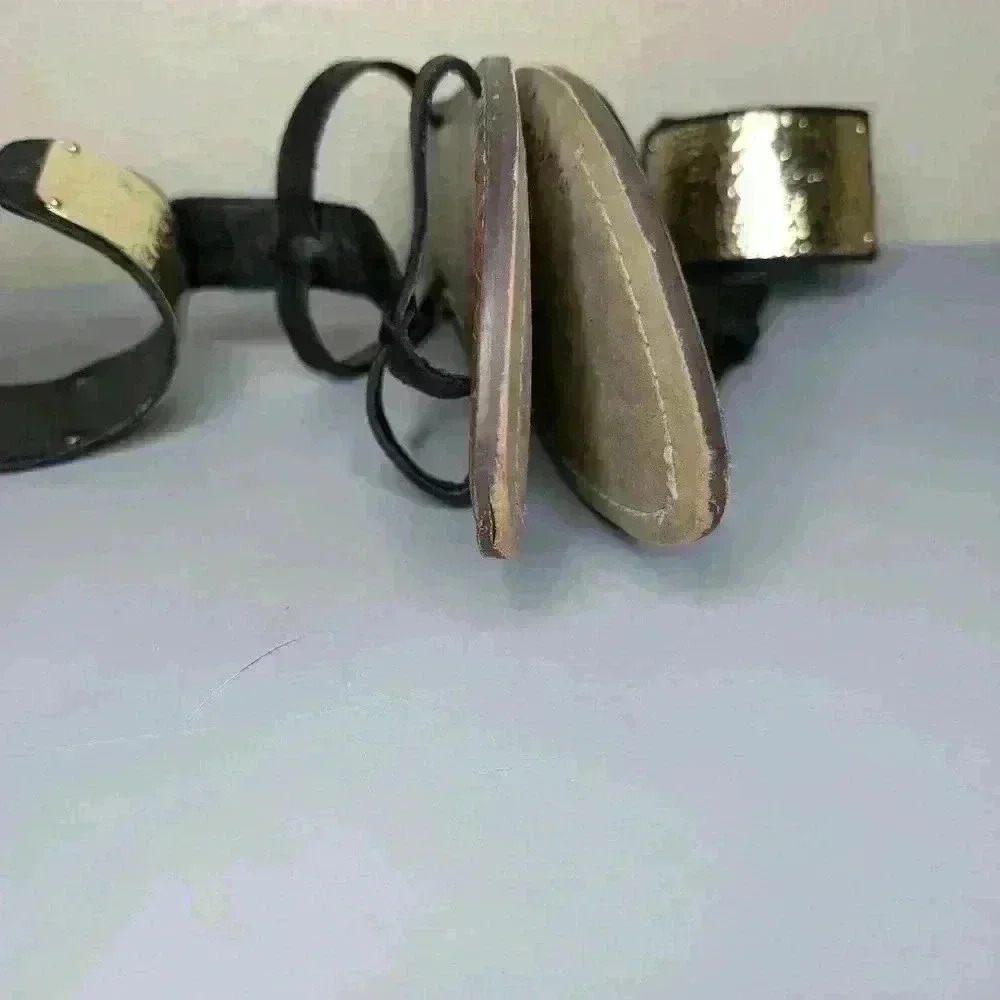 SAM EDELMAN Genette Gladiator Sandal Shoes Size 8.5 black/gold/brown - Picture 9 of 11